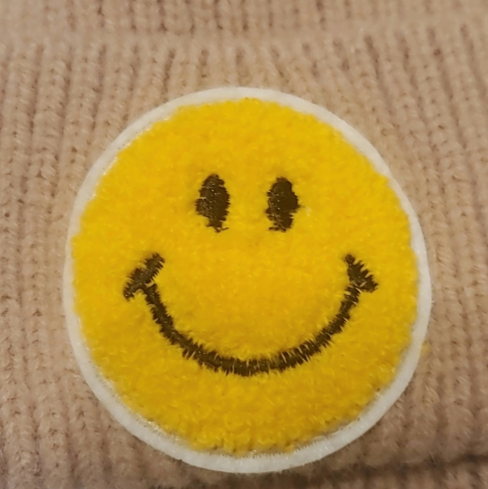 Smiley Face Ribbed Beanie - Picture 3 of 5